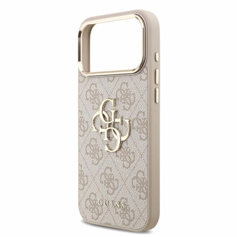 Guess PU 4G Metal Logo Strap kryt iPhone 18 Pro ružový 