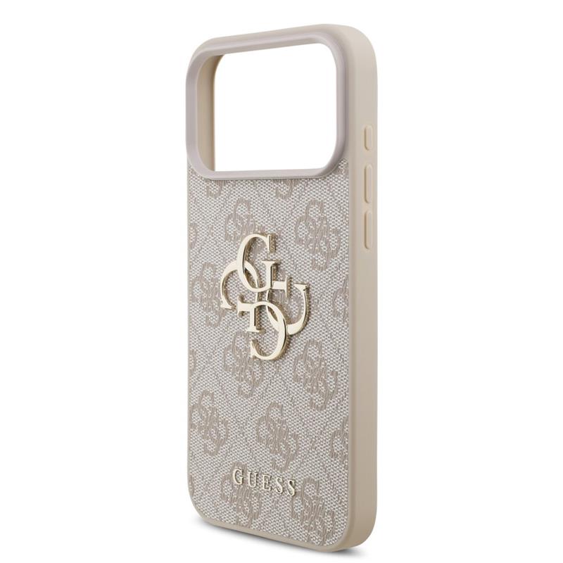 Guess PU 4G Metal Logo kryt iPhone 18 Pro Max ružová 