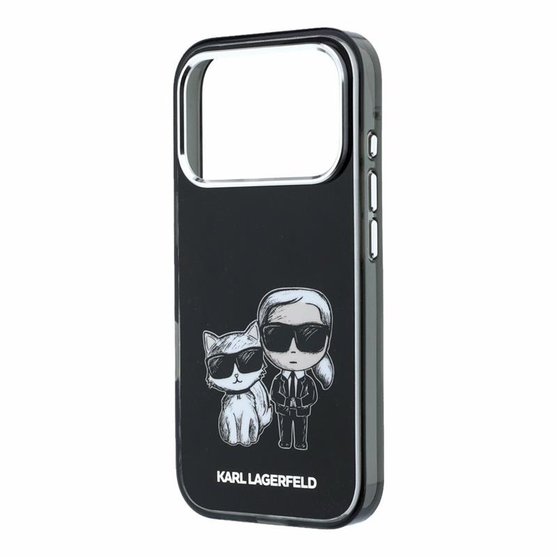 Karl Lagerfeld PU Semi Wrap Smooth Sketch Bodies Magsafe kryt iPhone 18 Pro čierna 