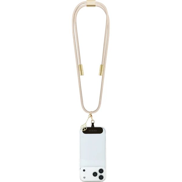 Guess Crossbody Popruh 4G Charm s Nabíjacím Káblom USB-C/USB-C béžový 