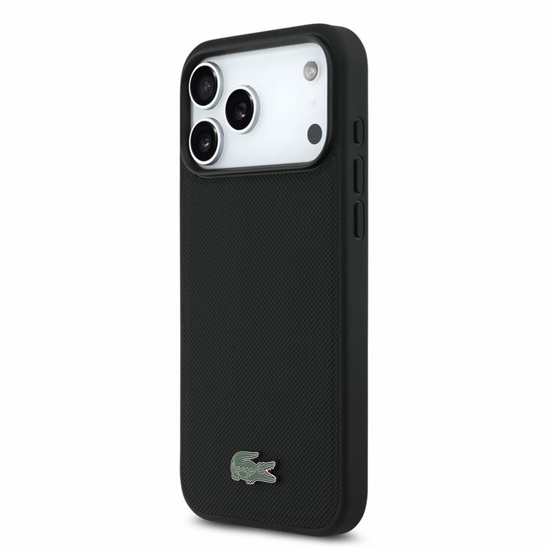 Lacoste PVC Iconic Petit Pique Metal Logo MagSafe kryt iPhone 18 Pro Max čierny 