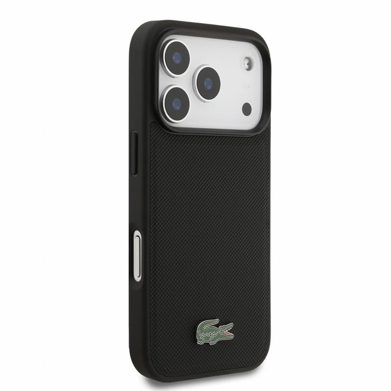 Lacoste PVC Iconic Petit Pique Metal Logo MagSafe kryt iPhone 18 Pro čierny 
