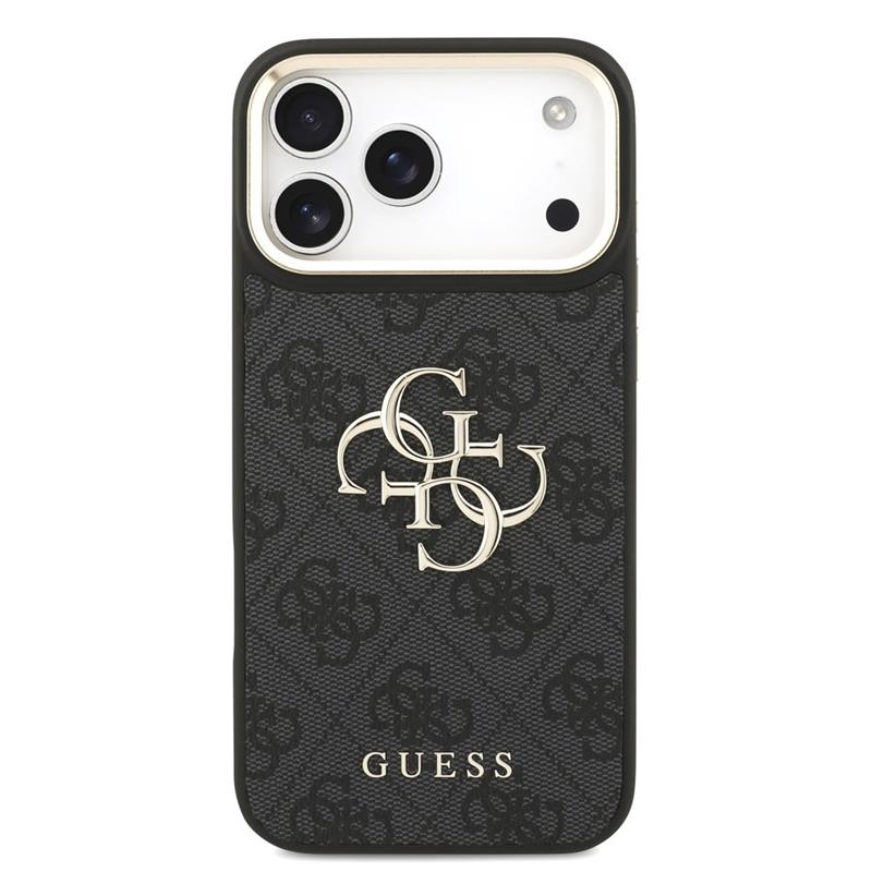 Guess PU Leather 4G Gold Frame MagSafe kryt iPhone 18 Pro čierny 