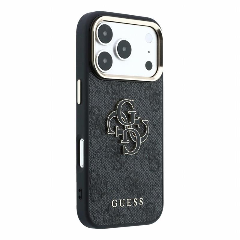 Guess PU 4G Resin Metal Logo kryt iPhone 18 Pro čierny 