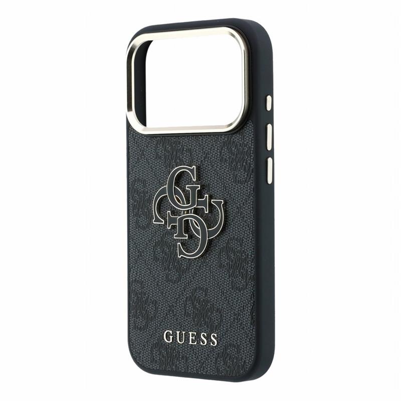 Guess PU 4G Resin Metal Logo kryt iPhone 18 Pro čierny 