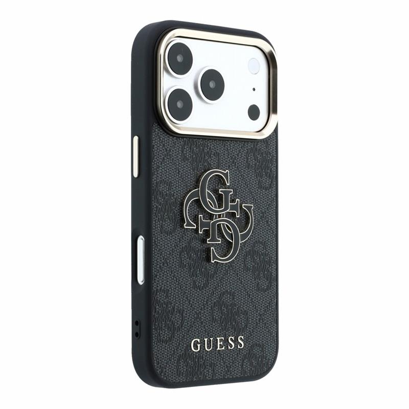 Guess PU 4G Resin Metal Logo kryt iPhone 18 Pro Max čierny 