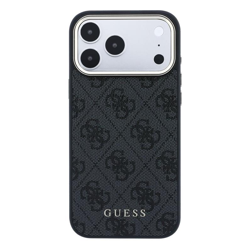 Guess PU Leather 4G Gold Frame MagSafe kryt iPhone 18 Pro čierny 