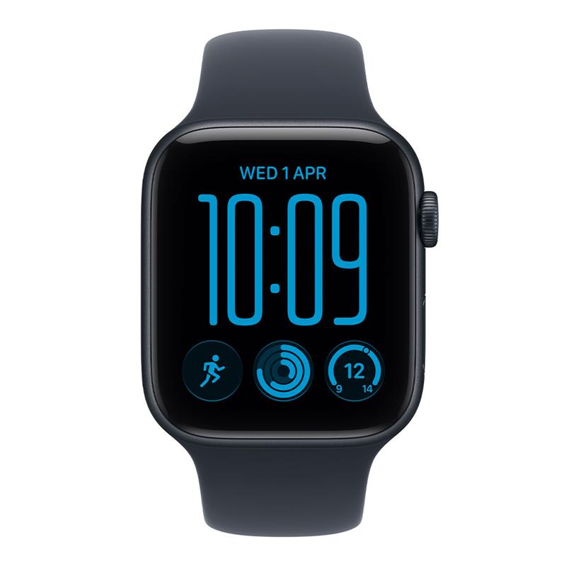 Apple Watch SE 3 GPS 44mm Midnight Aluminium Case with Navy Blue Sport Band - M/L 