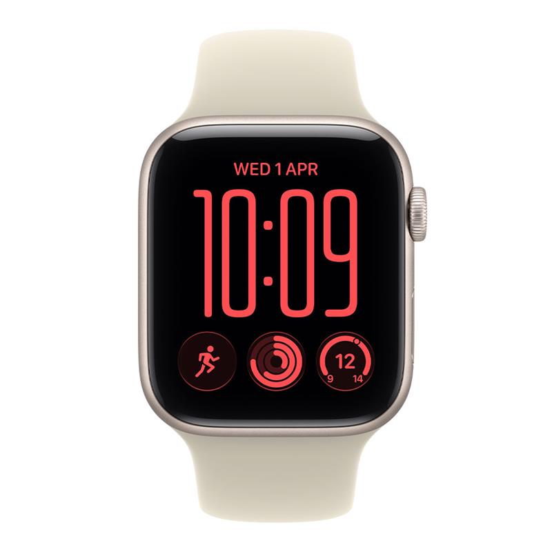 Apple Watch SE 3 GPS 44mm Starlight Aluminium Case with Sand Sport Band - S/M 