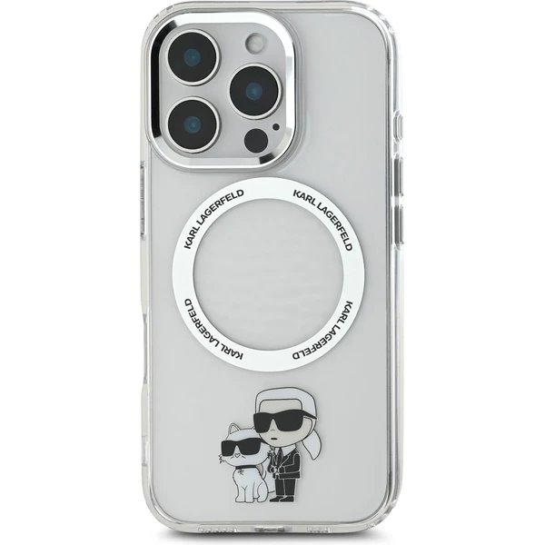 Karl Lagerfeld IML Karl and Choupette MagSafe kryt iPhone 16 Pro priehľadný 