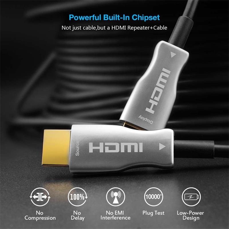 PremiumCord Ultra High Speed HDMI 2.0 optický fiber kabel 4K@60Hz, pozlátený 25m 
