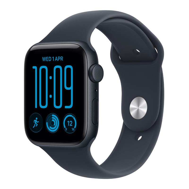 Apple Watch SE 3 GPS 44mm Midnight Aluminium Case with Navy Blue Sport Band - M/L 