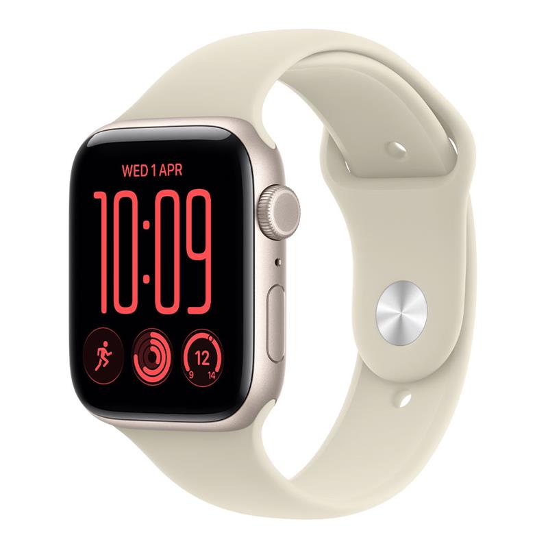 Apple Watch SE 3 GPS 44mm Starlight Aluminium Case with Sand Sport Band - S/M 