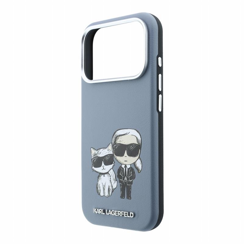 Karl Lagerfeld PU Semi Wrap Smooth Sketch Bodies Magsafe kryt iPhone 18 Pro Max modrý 