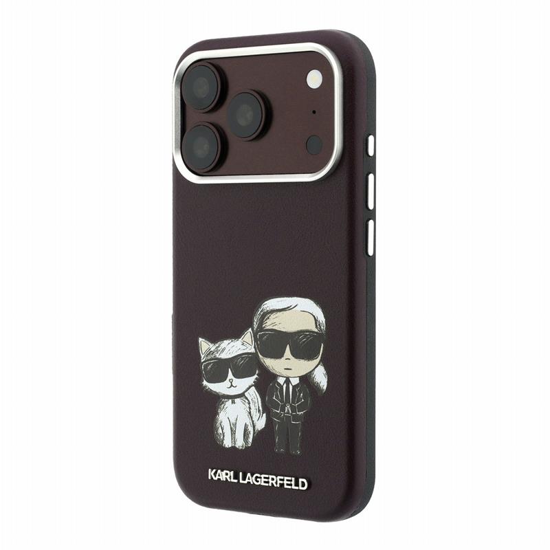 Karl Lagerfeld PU Semi Wrap Smooth Sketch Bodies Magsafe kryt iPhone 18 Pro Max tmavo červená 