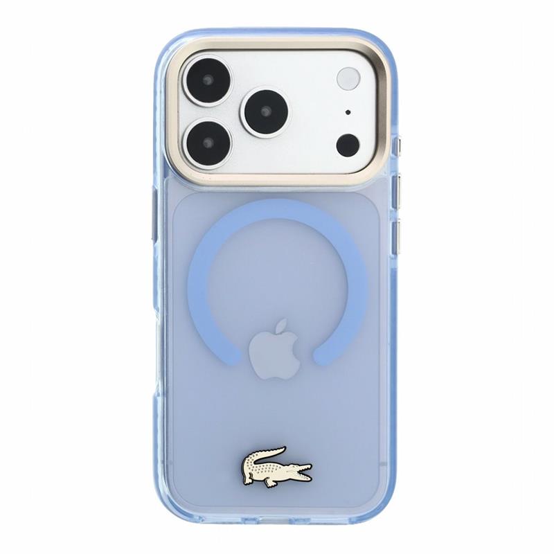Lacoste PC/TPU Frosted Finish Gold Logo MagSafe kryt iPhone 18 Pro Max modrý 