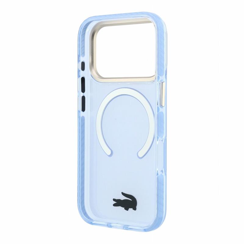 Lacoste PC/TPU Frosted Finish Gold Logo MagSafe kryt iPhone 18 Pro Max modrý 