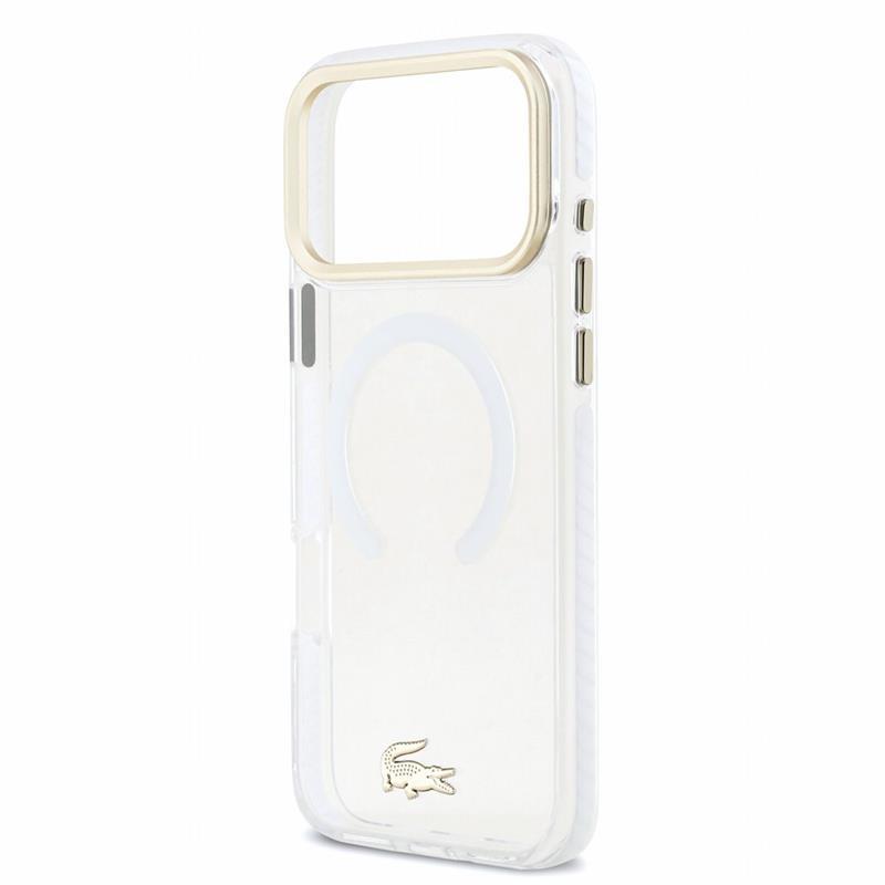 Lacoste PC/TPU Frosted Finish Gold Logo MagSafe kryt iPhone 18 Pro Max priehľadný 