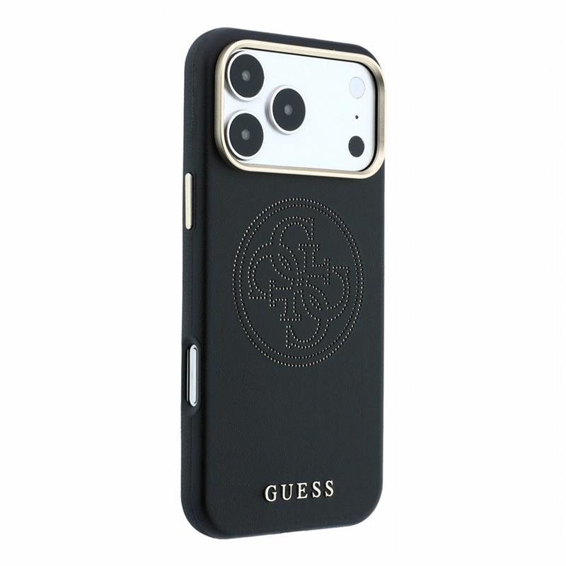 Guess PU Semi Wrap Perforated 4G Logo MagSafe kryt iPhone 18 Pro Max čierny 