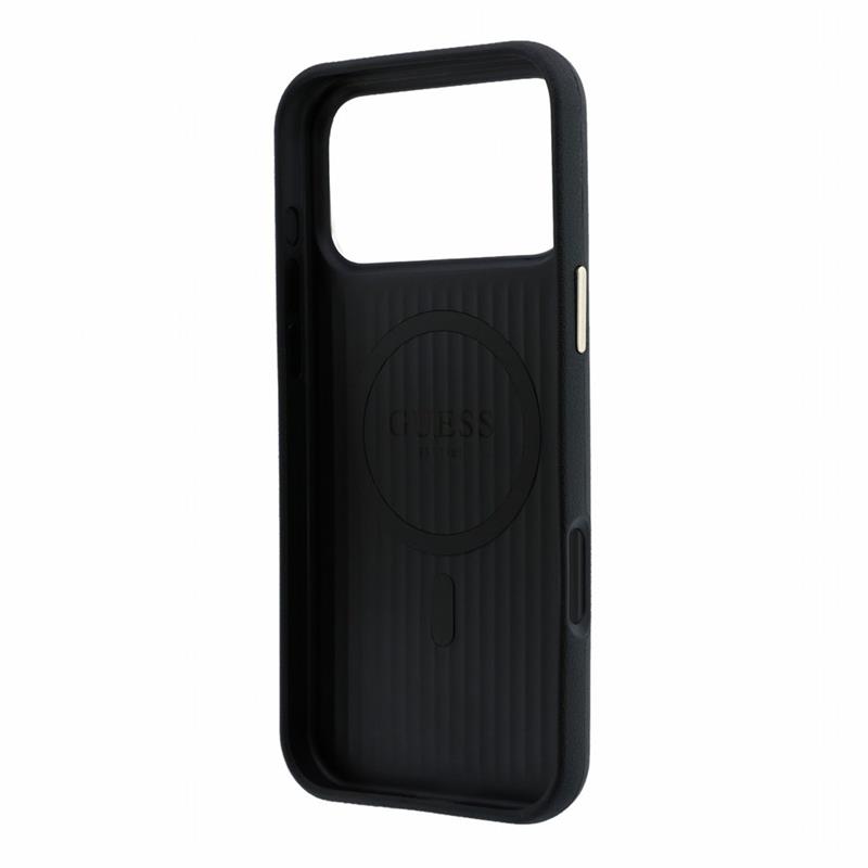 Guess PU Semi Wrap Perforated 4G Logo MagSafe kryt iPhone 18 Pro Max čierny 