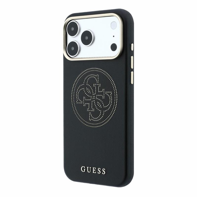 Guess PU Semi Wrap Perforated 4G Logo MagSafe kryt iPhone 18 Pro čierny 