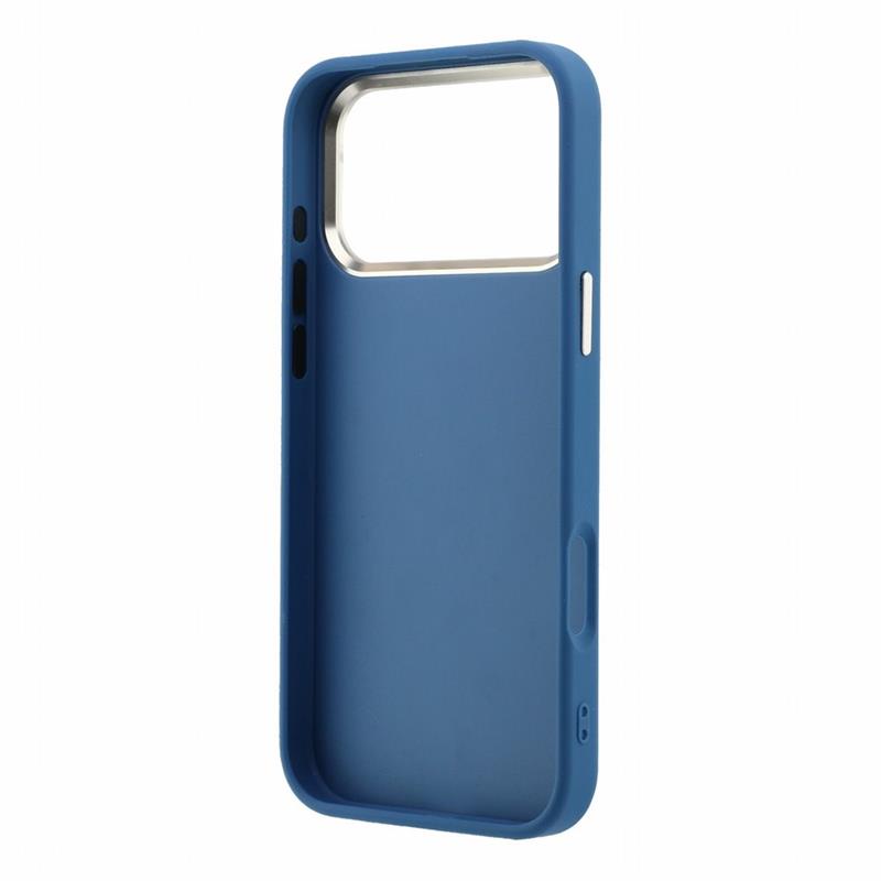 Guess PU 4G Strass Metal Logo kryt iPhone 18 Pro Max modrý 