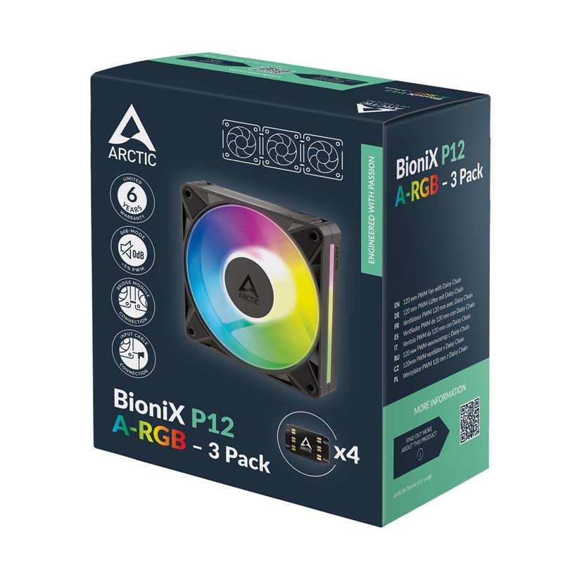 Arctic ventilátor BioniX P12 A-RGB - 3 Pack 