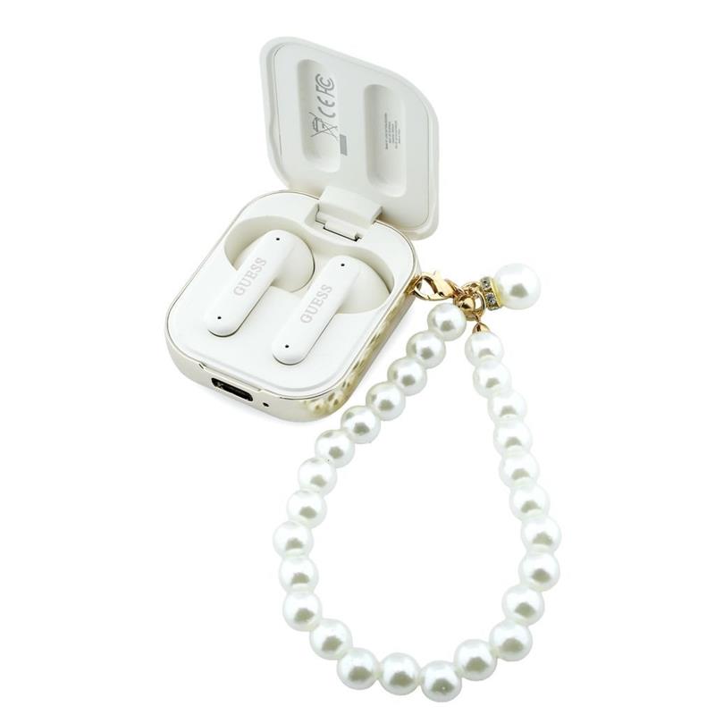 Guess Pearl Strap TWS Bezdrátová Sluchátka biela 