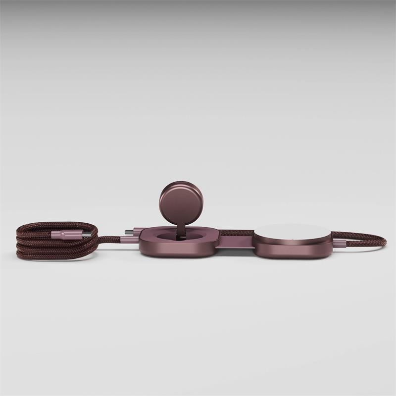 ZENS Pro 3 USB C - C cable 1,5 m 240W Qi2 charger+ Watch Dark Cherry 