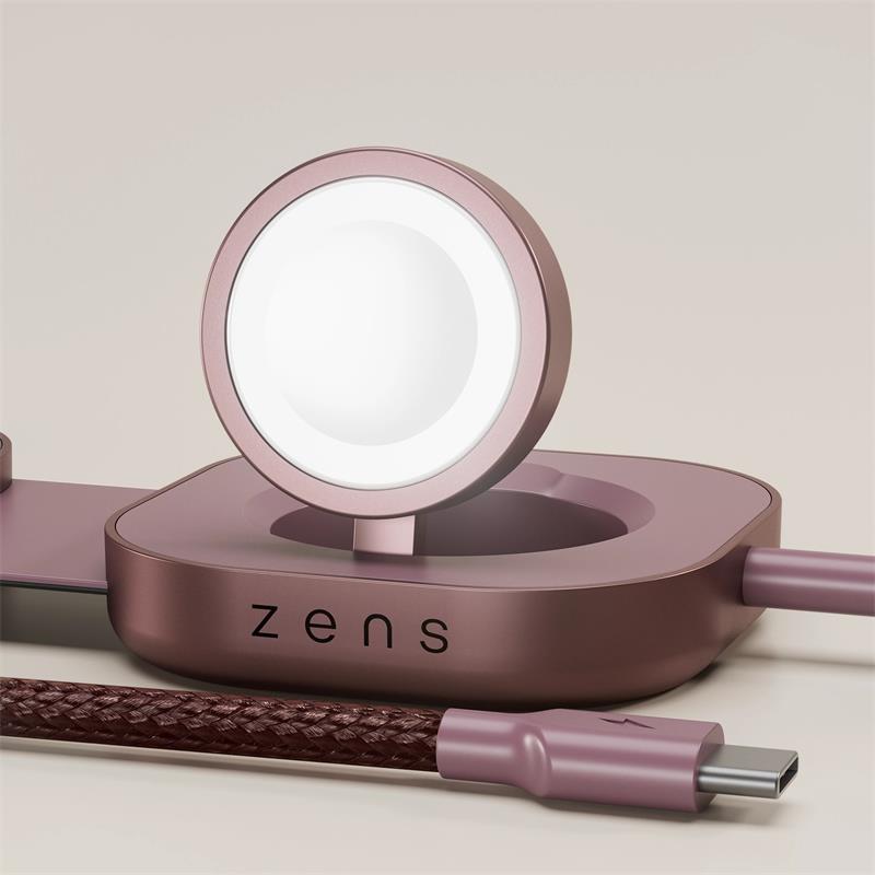 ZENS Pro 3 USB C - C cable 1,5 m 240W Qi2 charger+ Watch Dark Cherry 