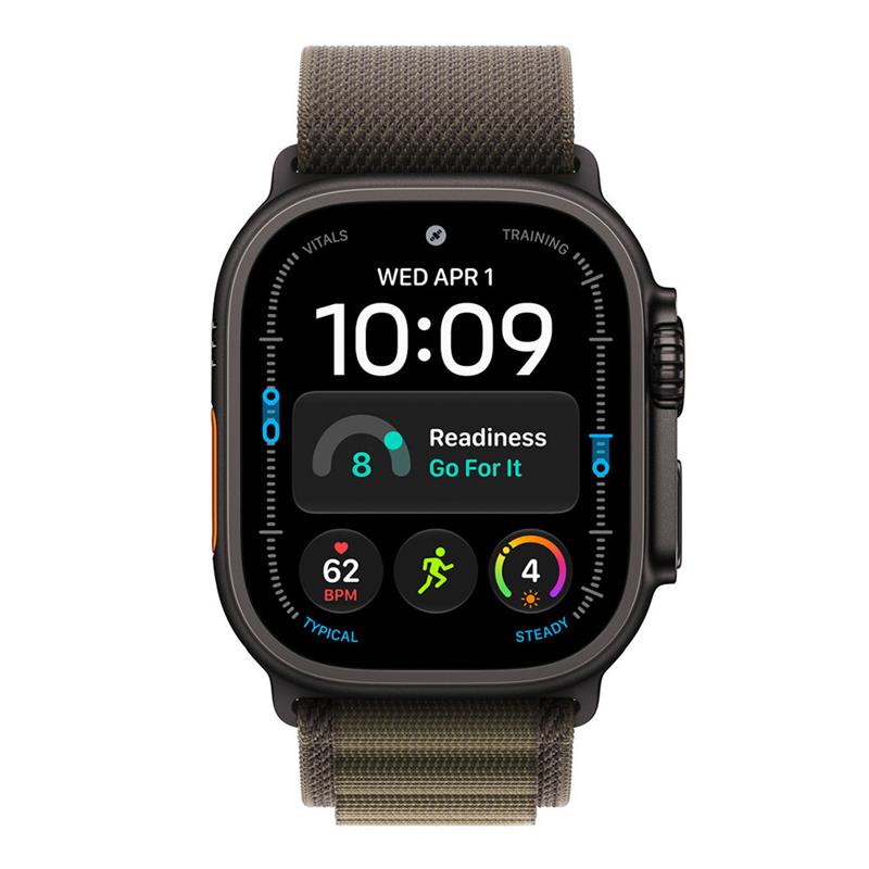 Apple Watch 49mm Dark Olive Alpine Loop - Large - Black Titanium Finish *Rozbalený* 