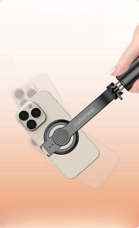 Cubenest Selfie tyč a Tripod s podporou MagSafe - čierna 