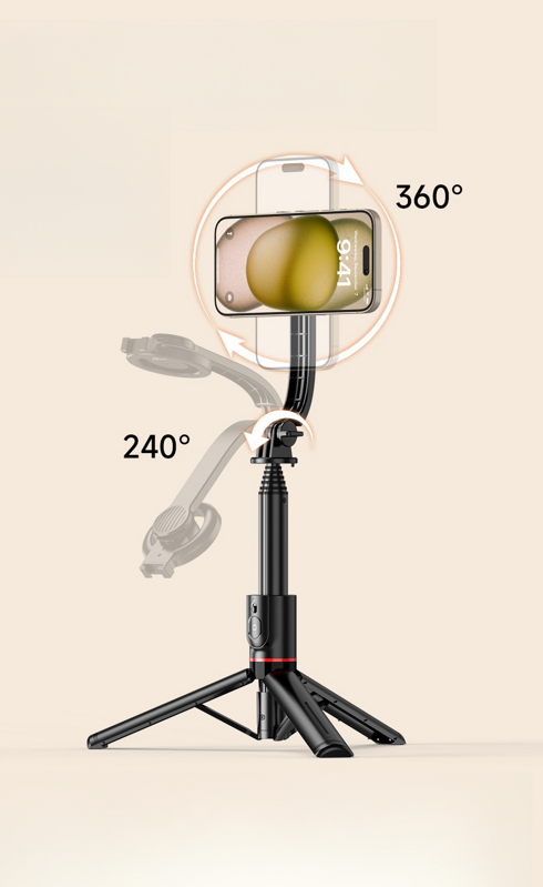 Cubenest Selfie tyč a Tripod s podporou MagSafe - čierna 