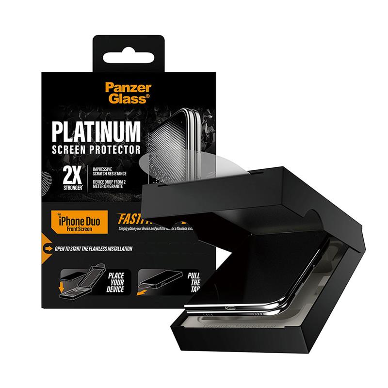 PanzerGlass ochranné sklo Platinum Frame Fit pre iPhone Duo - Black Frame 