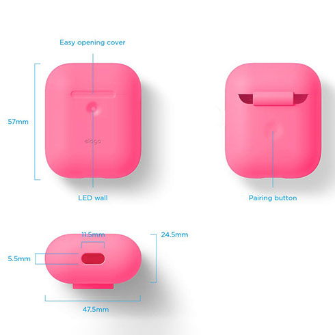 Elago Airpods 2 Silicone Case - Neon Hot Pink 