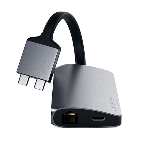 Satechi USB-C Dual Multimedia adapter - Space Gray Aluminium 