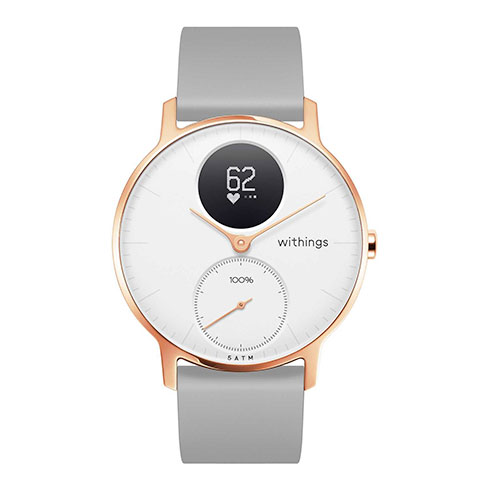 Withings Steel HR (36mm) Rose Gold w/ Grey Silicone wristband 