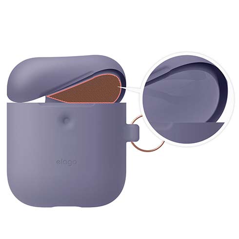 Elago Airpods 2 Silicone Hang Case - Lavender Gray 