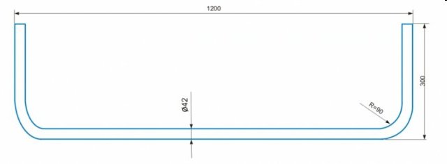 CSAT   RPV1200, kovové rameno dvojité, 120cm (priem.42mm) 