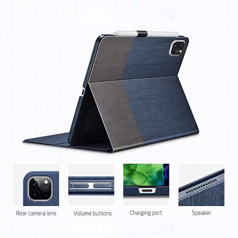 ESR puzdro Urban Premium Folio Pencil Case pre iPad Pro 12.9" 2020 - Gray 