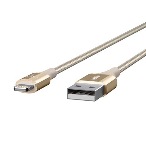 Belkin kábel Mimit DuraTek USB to Lightning 1.2m - Gold 