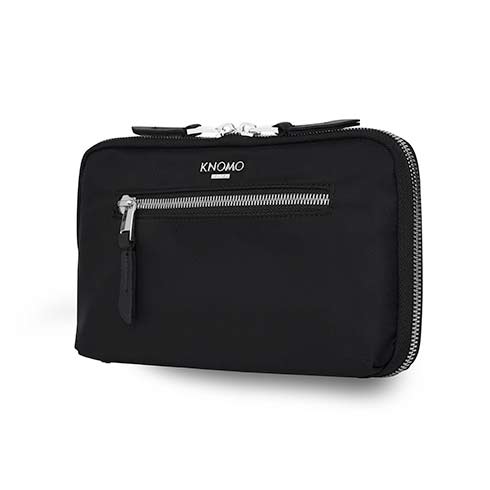 Knomo puzdro Knomad Travel Wallet - Black/Silver Hardware