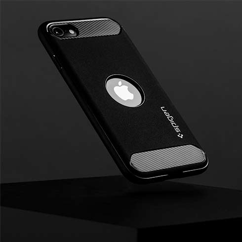 Ochranný kryt Spigen Rugged Armor pre Apple iPhone SE 2020 čierny 