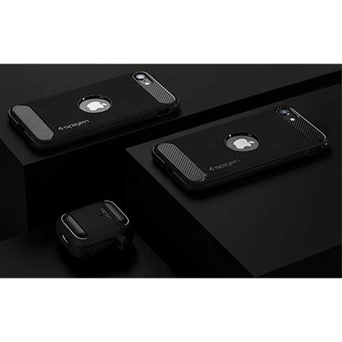 Ochranný kryt Spigen Rugged Armor pre Apple iPhone SE 2020 čierny 