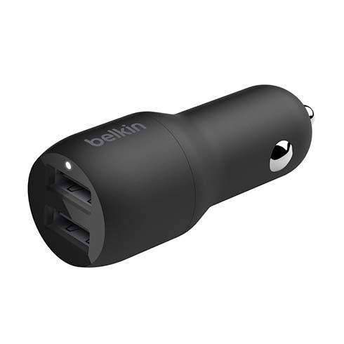 Belkin Boost Charge Dual USB-A Car Charger 24W - Black 