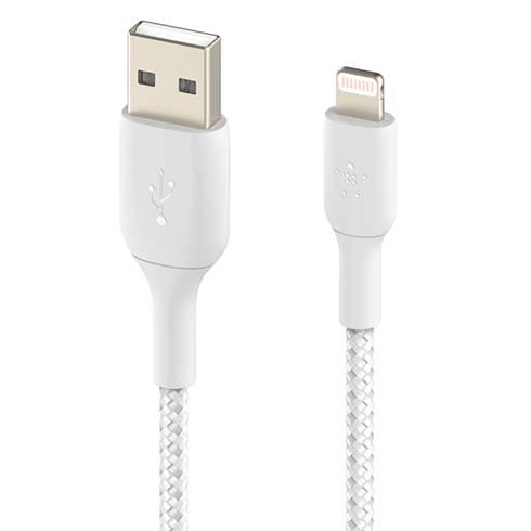 Belkin kábel Boost Charge Braided USB to Lightning 1m - White 