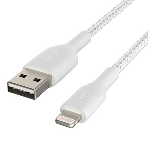 Belkin kábel Boost Charge Braided USB to Lightning 3m - White