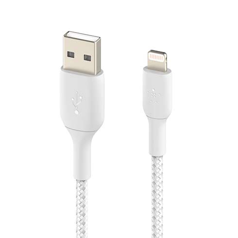 Belkin kábel Boost Charge Braided USB to Lightning 15cm - White