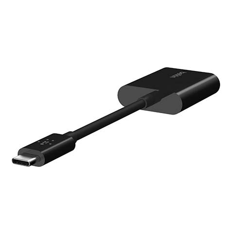 Belkin RockStar USB-C Audio + Charge Adapter - Black 