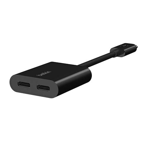 Belkin RockStar USB-C Audio + Charge Adapter - Black